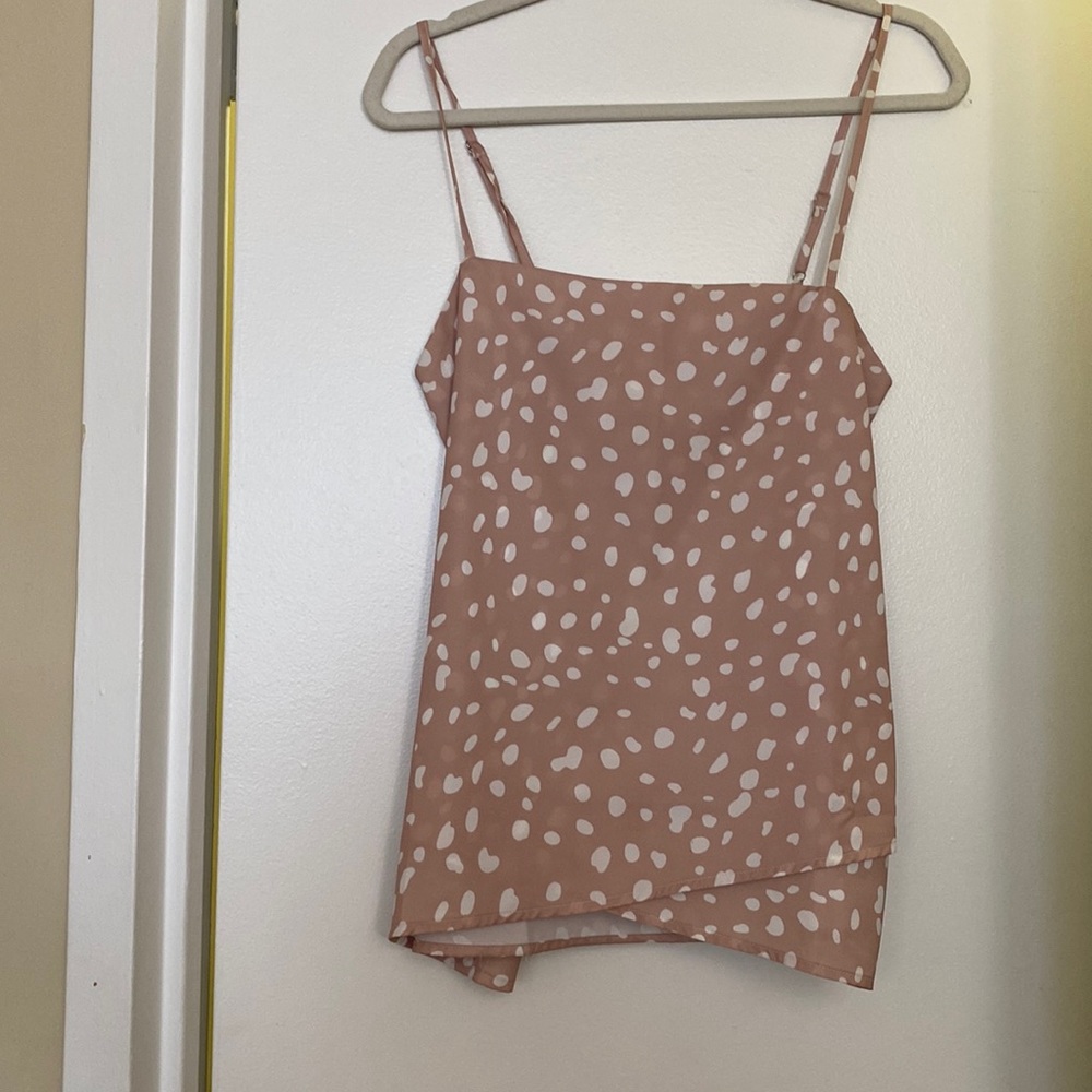 Leopard pink silk tank